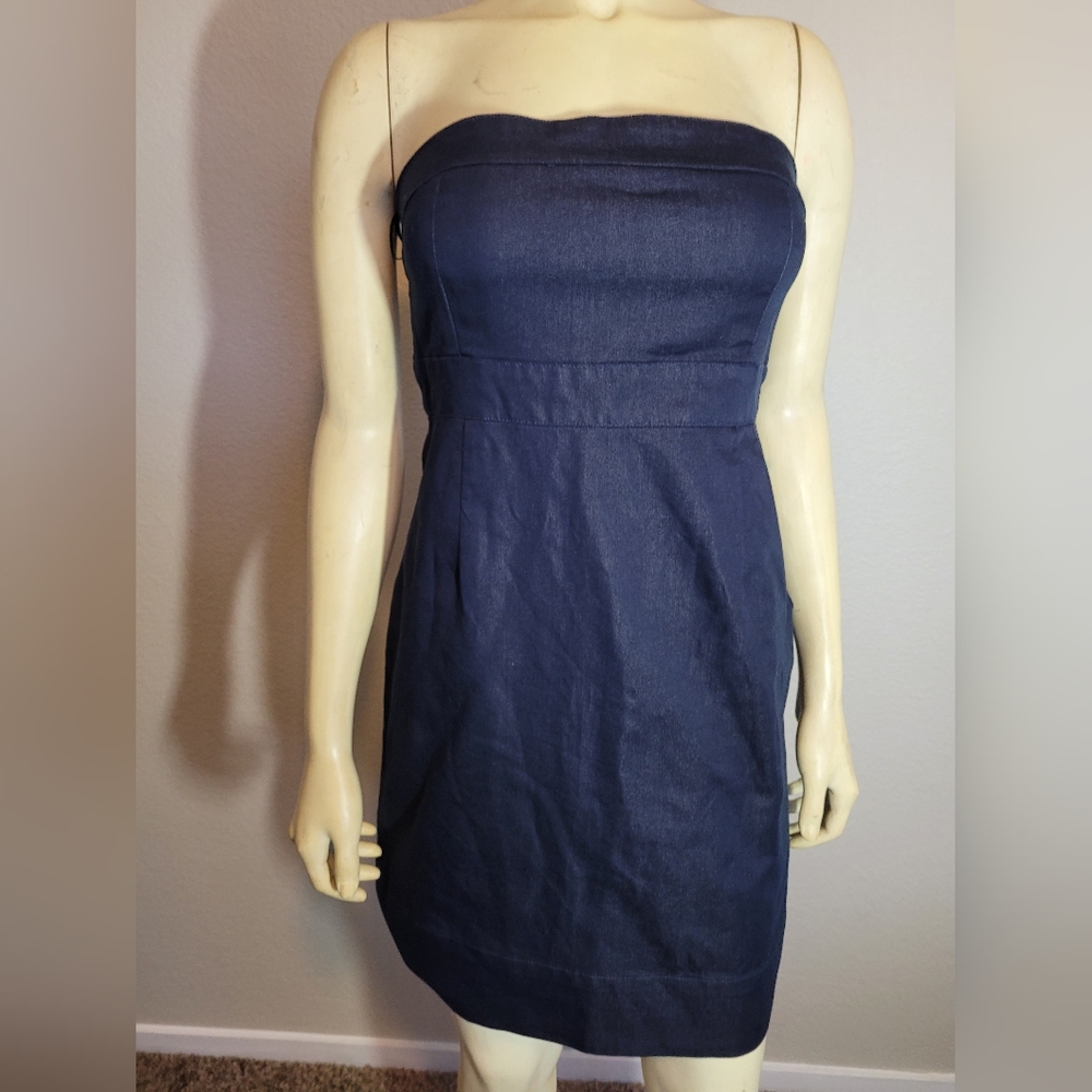 Newyork & Company strapless dress denim 4 pockets Y2k
